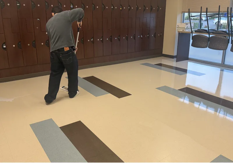Floor Stripping & Waxing before cleaning