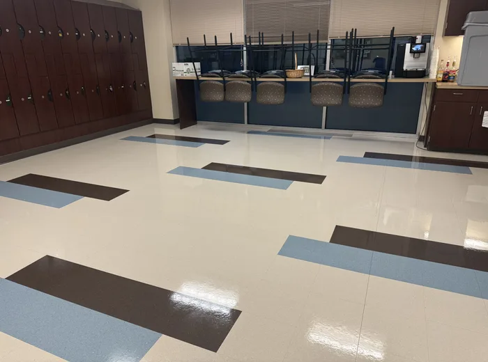 Locker room floor care